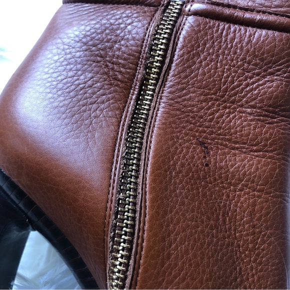 Rachel Zoe Chloe Luggage Leather Platform Boots 6 - Picture 7 of 15